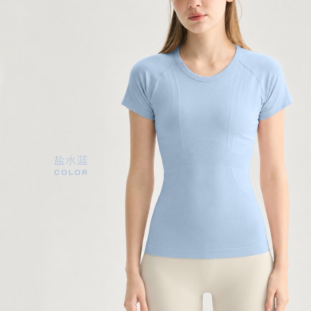 Summer Yoga Short-sleeved Running Sports T-shirt Women's Tight Yoga Clothes Top Professional Pilates Training Fitness Clothes
