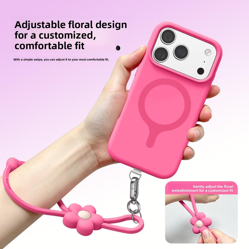 Cute Flower Wrist Strap Phone Lanyard for iPhone 18 Pro Max 17 16 15 14 13 12 11 Shockproof Adjustable Skin Feel Portable Strap