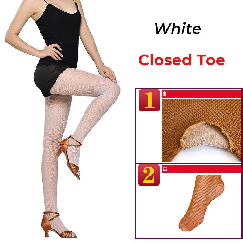 YIRAN sexy lingerie Dames Kind Zacht Net Latijnse Dans Visnet Panty Dicht en Open Teen Voor Ballroom En Salsa Dansen Basis Nylon Panty Kids 100-130cm