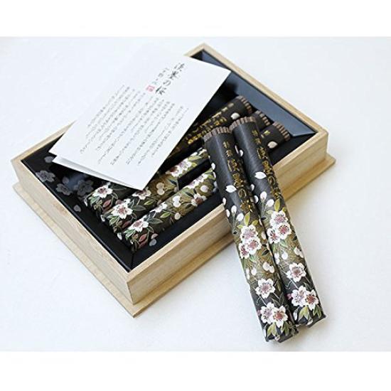 Nippon Kodo Uno Chiyo Incense Paulownia 5 Special Light Ink Cherry Incense Low 25 Minutes Sticks, Box, Packs, 37118, Selection, Blossoms, 0.115kg,