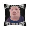 John Pork Halloween Brainrot Meme Pillowcases  Kawaii Pillow Case For Sofa Car Home Decor Soft Pillow Cover