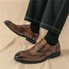 New Designer Gentleman Business Pointed Lace Up Brogues Oxford Shoes for Men Wedding Dress Homecoming Formal Wedding Footwear