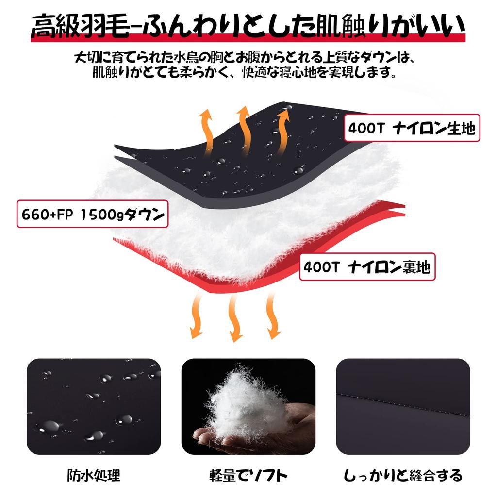 QEZER Winter Sleeping Down Sleeping Minimum Temperature Feather Mummy 660FP High Quality Down Sleeping 400T Water For Mountain Sleeping in the