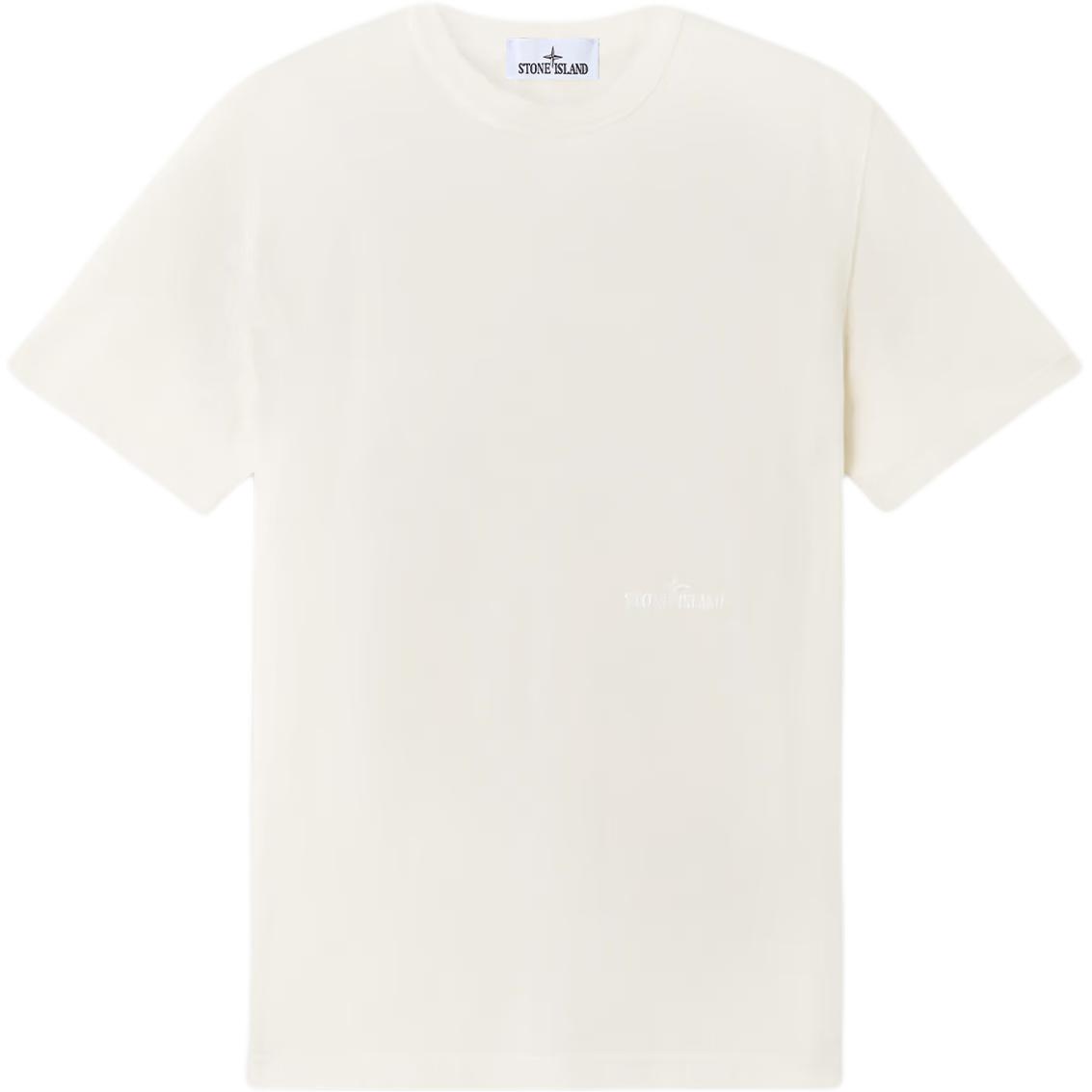 

Stone Island Embroidered Pattern Crew Neck Short Sleeve T-Shirt Men Tops Ivory K1S152100038S0175-V0093 L