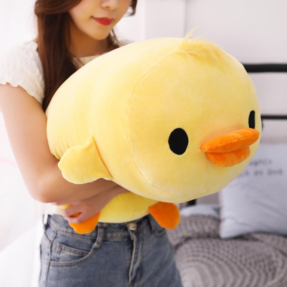 Stuffed Down Cotton Lying Duck Adorable Yellow Duck Plush Playthings designed for Gentle Pillow Cushion Nice Xmas Present