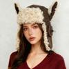 Factory Direct Women's Cute Cat Ear Faux Leather Shearling Trapper Hat Winter Warm Plush Ushanka Hat for Ski