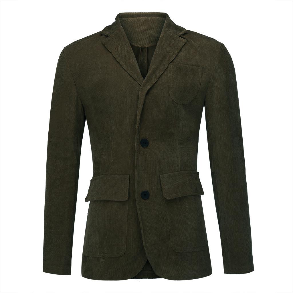 Men's New England Solid Color High Quality Casual Corduroy Single Breasted Suit