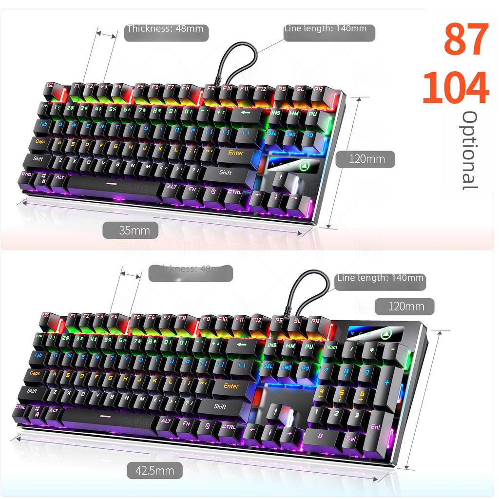Silver Carving ZK3 Mechanische Tastatur: 87/104 Tasten, Leuchtende Blaue/Schwarze Achse, Farbpassendes Gaming-Zubehör