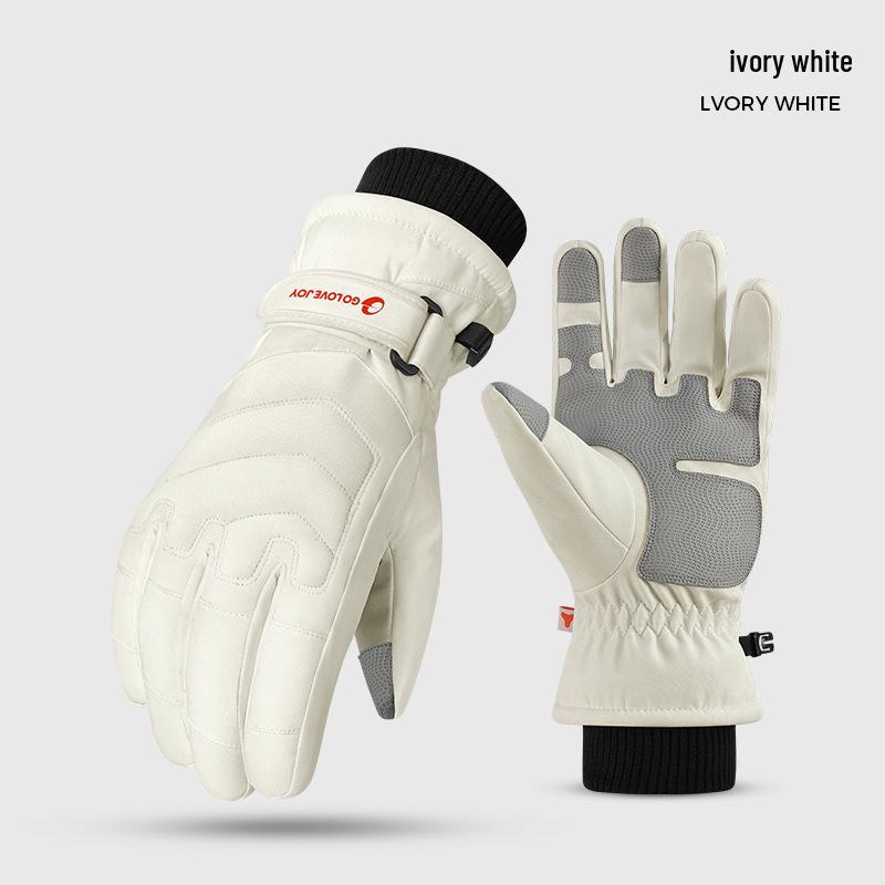 SK42 Unisex Fleece-Lined Ski Gloves: Anti-Slip, Thickened, Warm for Outdoor Sports and Motorcycle Riding
