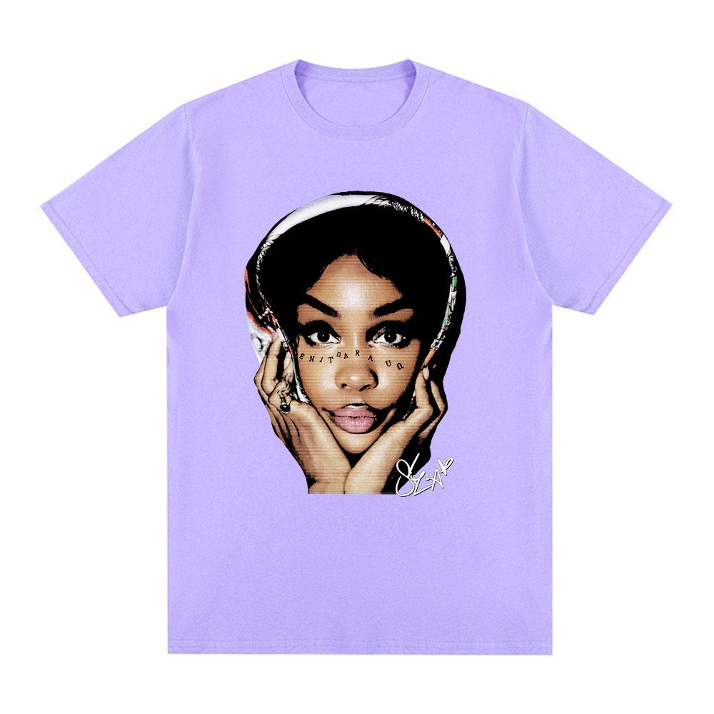 SZA Graphic Print Tshirts Unisex Women Fashion Hip Hop Tshirt Summer Cotton Casual Short Sleeve Oversized T Shirts Streetwear