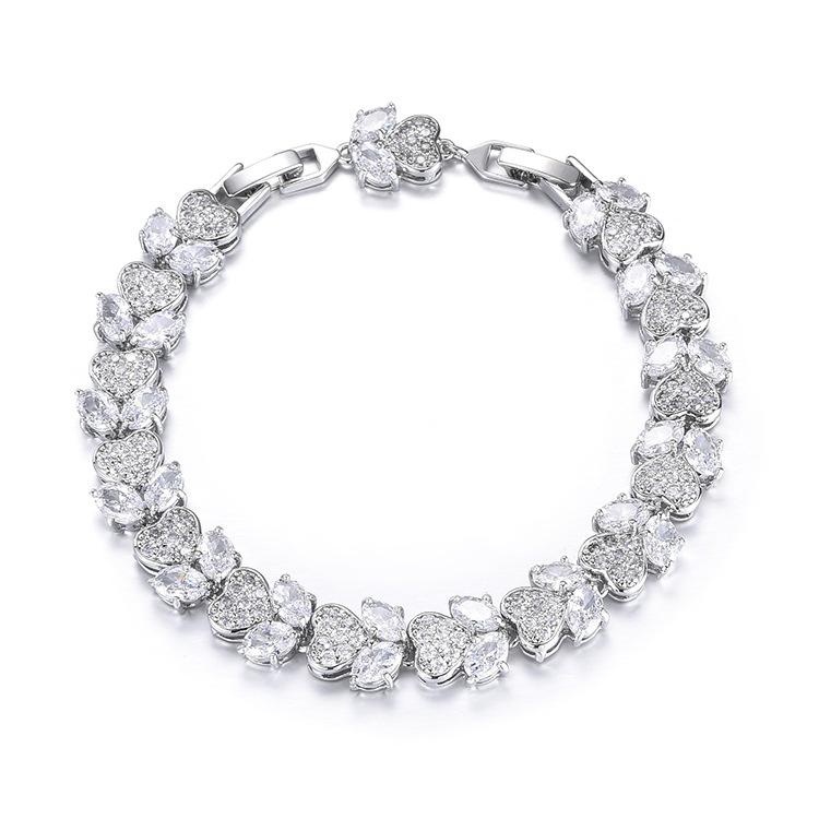 Rubin Zirkon Herz Armband Damen Voll Diamant Damen Armband Schmuck