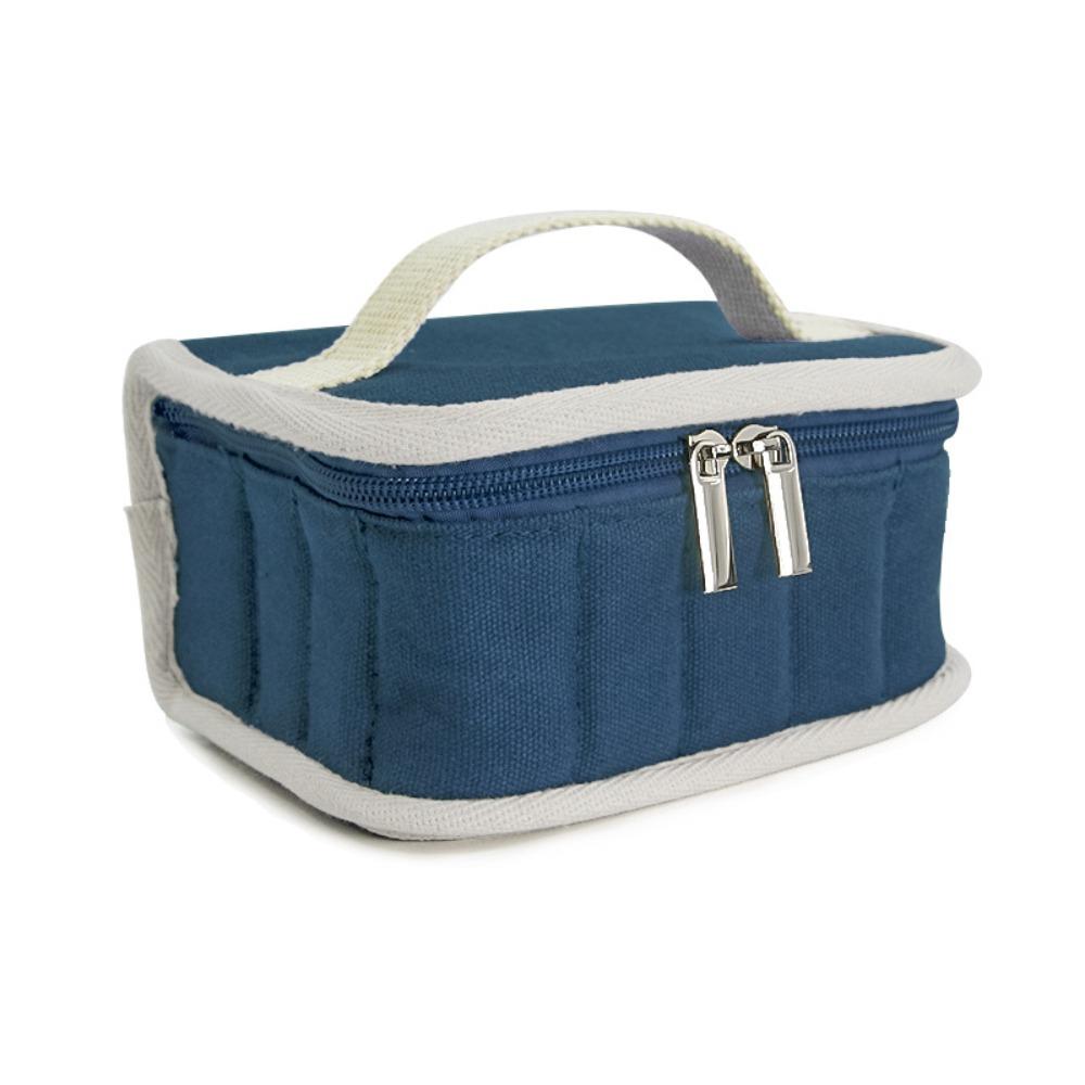 

Canvas Nail Polish Bag 16 Slots Essential Oil Organizer Portable Essential Oil Storage Bag синий