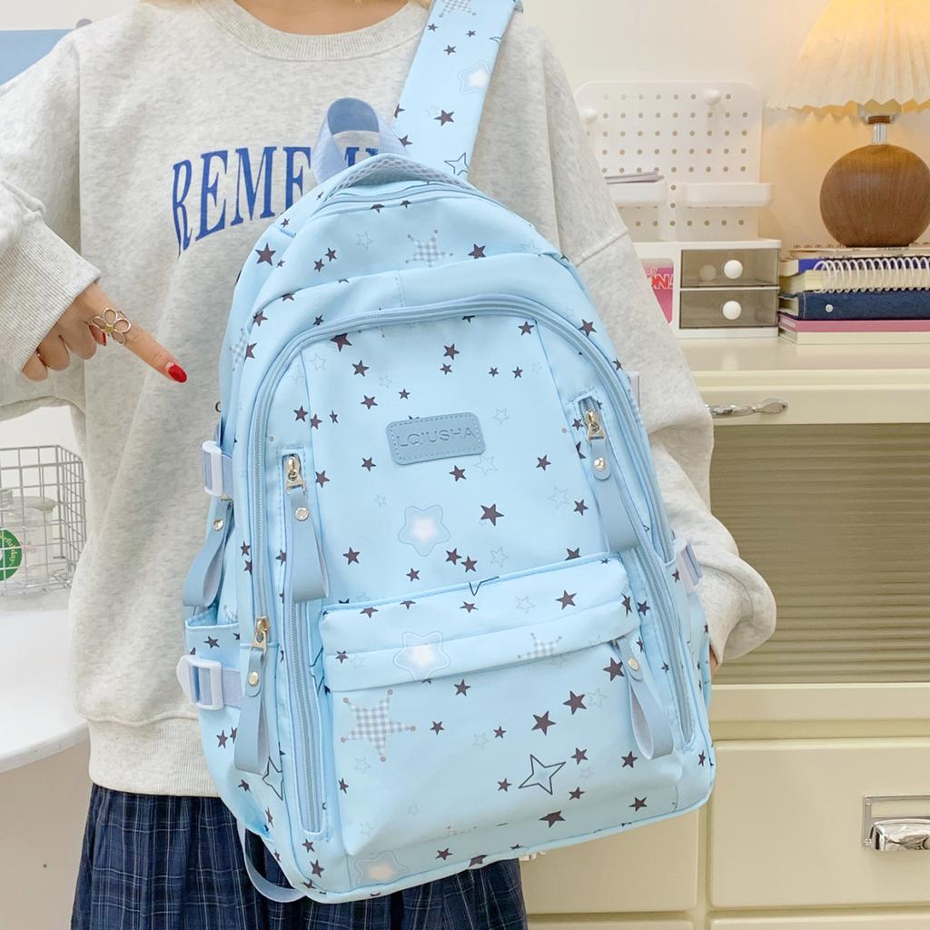 Schoolbag new large-capacity star backpack high-value fresh schoolbag lightweight travel schoolbag campus leisure backpack