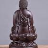 Sandalwood Wood Carving Sakyamuni Buddha Ornament Office Home Furnishing Home Desktop Decorative Ornaments Solid Wood Statue