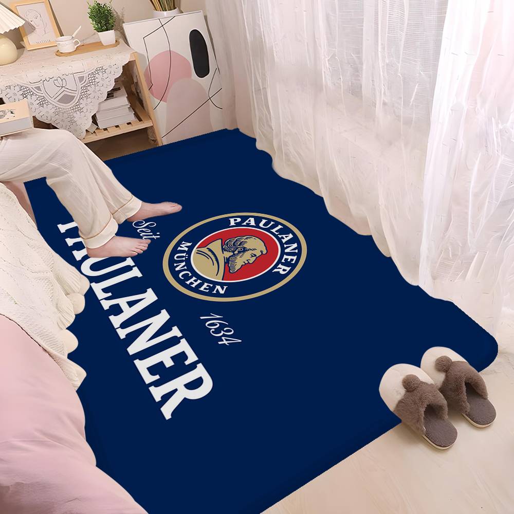German Beer Paulaners Hallway Carpet Non-Slip Laundry Room Mat Laundry Decor Balcony Child Living Room Toilet Rug