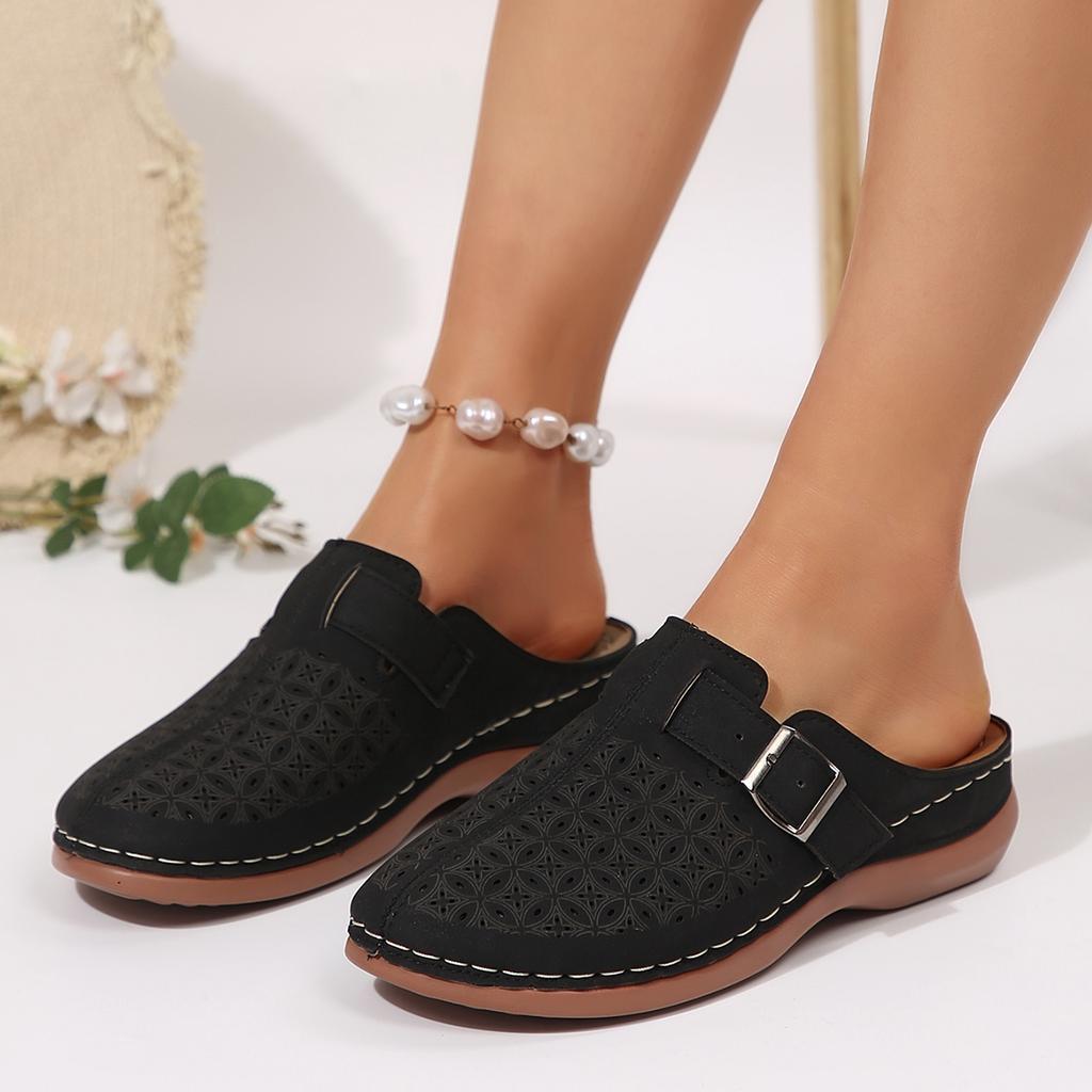 Fashion Summer Sandals Chic Womens Wedge Sandals - Effortless Slip-On Platform Shoes with Comfort Cushioning for Casual Style Slippers