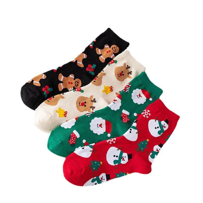 Christmas Socks Woman Funny Santa Claus Christmas Snowman Socks Kawaii Cartoon Animal Girl Cute Christmas Gift Socks