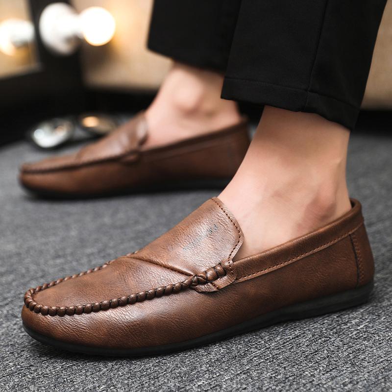 Genuine Leather Men Loafers Breathable Slip on Men Driving Shoes Italian Luxury Brand Men Casual Shoes Moccasins Chaussure Homme