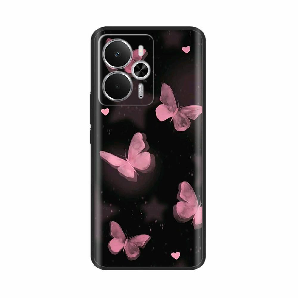 För Realme 14 5G Fodral Mjuk Matt Silikon Baksideskydd För Realme 14T Fundas Realme14 Tecknade Blommor Fodral för Realme 14T