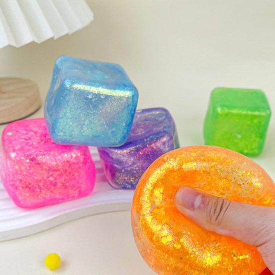 Dekompressions Glitzer Würfel Knetspielzeug Angstlinderung Stress Würfel Knet Sensorik Spielzeug Langsam Aufgehend Büroangestellte Entspannung Stress