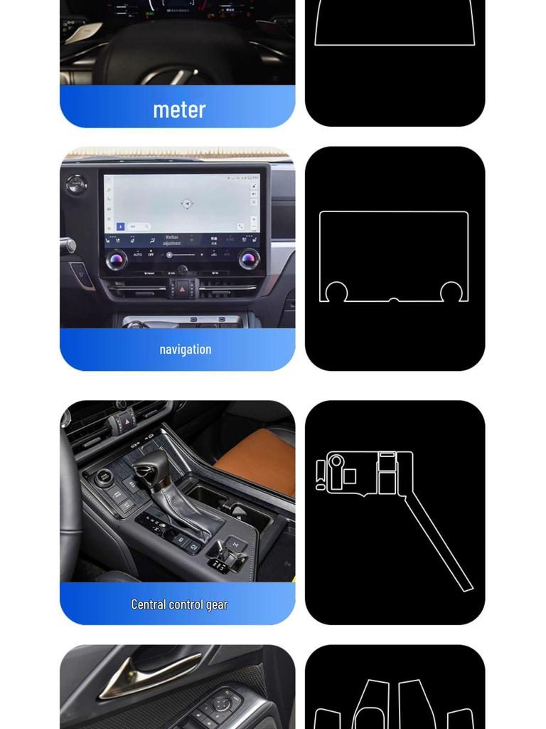 Tempered Glass Protective Film for 2025 Lexus GX550h Interior Navigation Screen