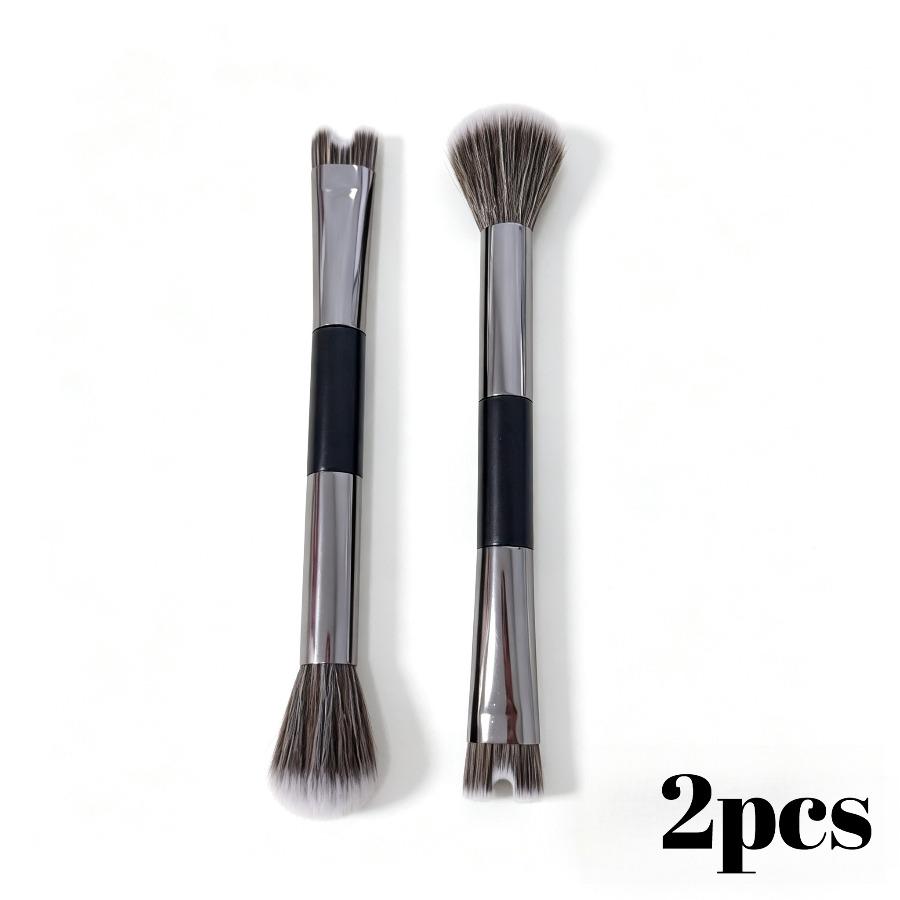 2PCS 2-in-1 Nose Contour Brush, Dual-Ended U Shape for Precision Sculpting & Blending, Professional Defining Makeup Tool