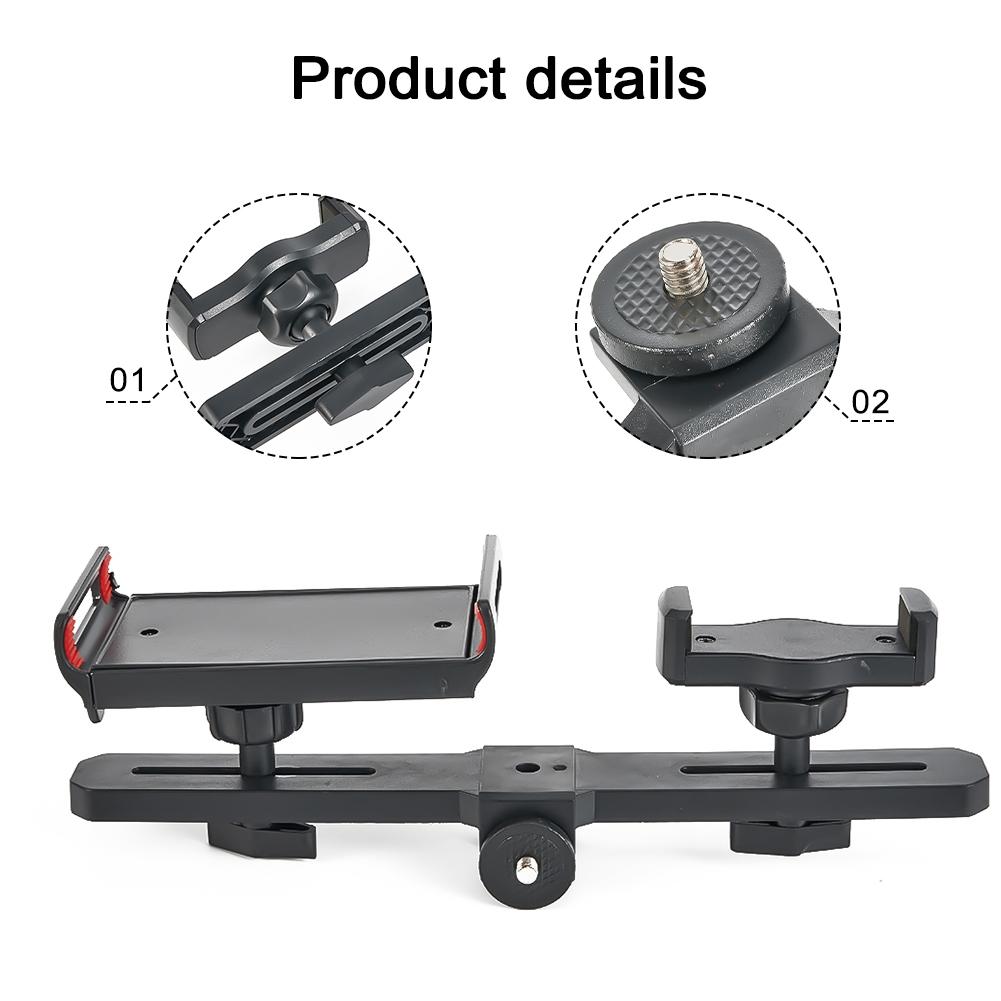 Dvojitý držák na mobilní telefon/tablet, svorka, 1/4" adaptér