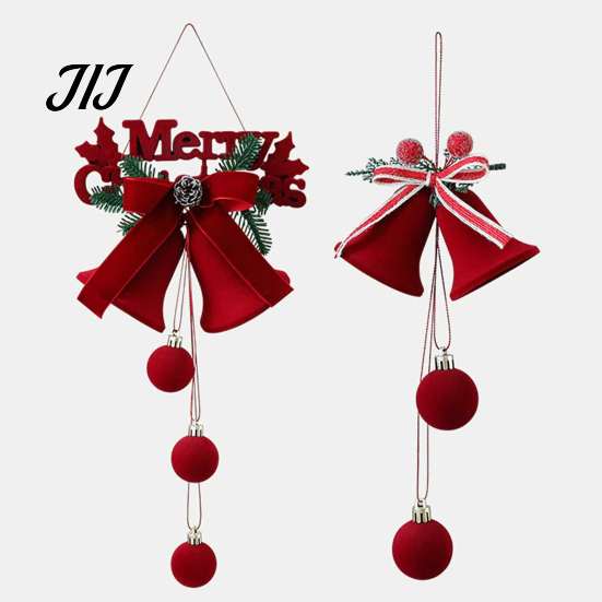Flocked Christmas Bell Ornaments Nordic Velvet Ornament, Hanging Bells for Lanyard Pendants Tree Door Window Decor, Festive Holiday Home Decoration