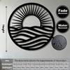 1pc 2D Flat Sun Waves Metal Wall Art Deco Iron Sculpture Wall Mounted Living Room Bedroom Office Bathroom