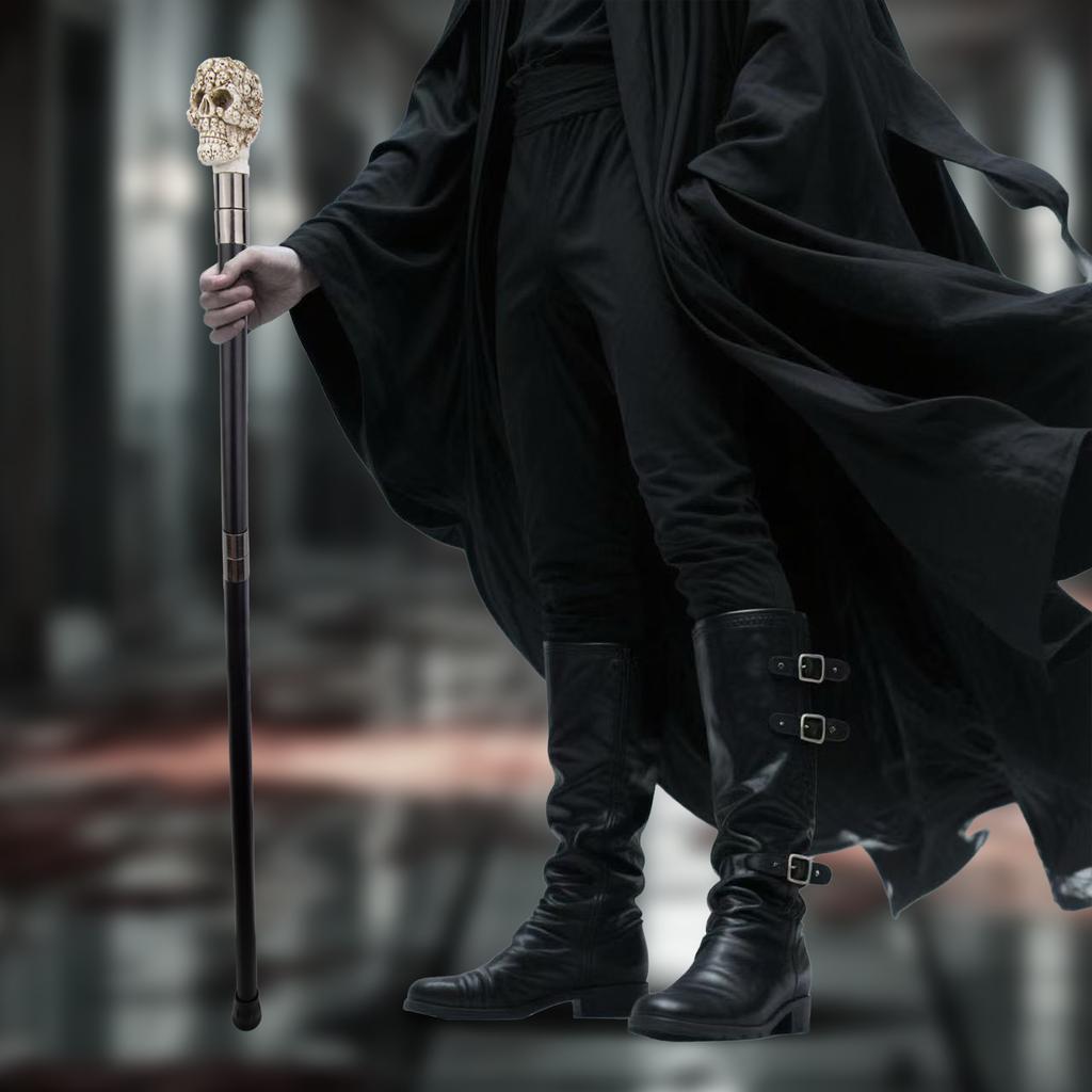 Yellow Resin Skull Head Walking Cane Fashion Decorative Steel Stick Gentleman Elegant Cosplay Cane Knob Crosier 94cm