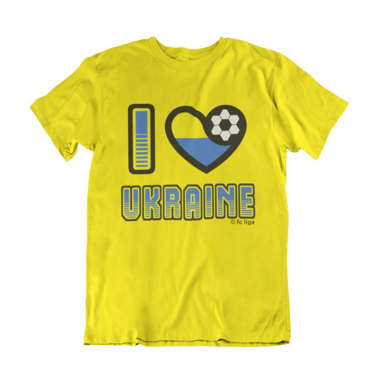 Adult or Kids I LOVE UKRAINE Football Top T-Shirt 2024 Euro Cotton