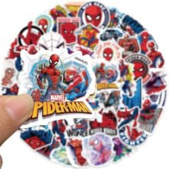 Waterproof Sticker Cute and Perfect for and More 50-Piece Spider-Man Set, Waterproof, Luggage, Guitars, Laptops, Bicycles, Helmets, (A10)
