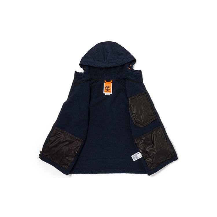Timberland Drei-in-Eins Kapuzenjacke Locker Lässig Outdoor Wandern Wasserdichte Jacke Herrenjacke Tief-Saphirblau A696H-433