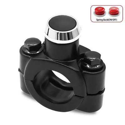 Universal 7/8" Motorcycle Switch Handlebar Mount Horn Headlight Strobe Momentary Switch Button Aluminum Alloy Interruptor