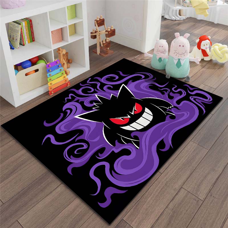 1ks Pokémon Gengar Potisk Kreslený Koberec Rohožka do Domu Obývacího Pokojíku Ložnice Pohovka Předsíň Dekorace Protiskluzová Podložka na Podlahu Kobereček do Dětského Koutku