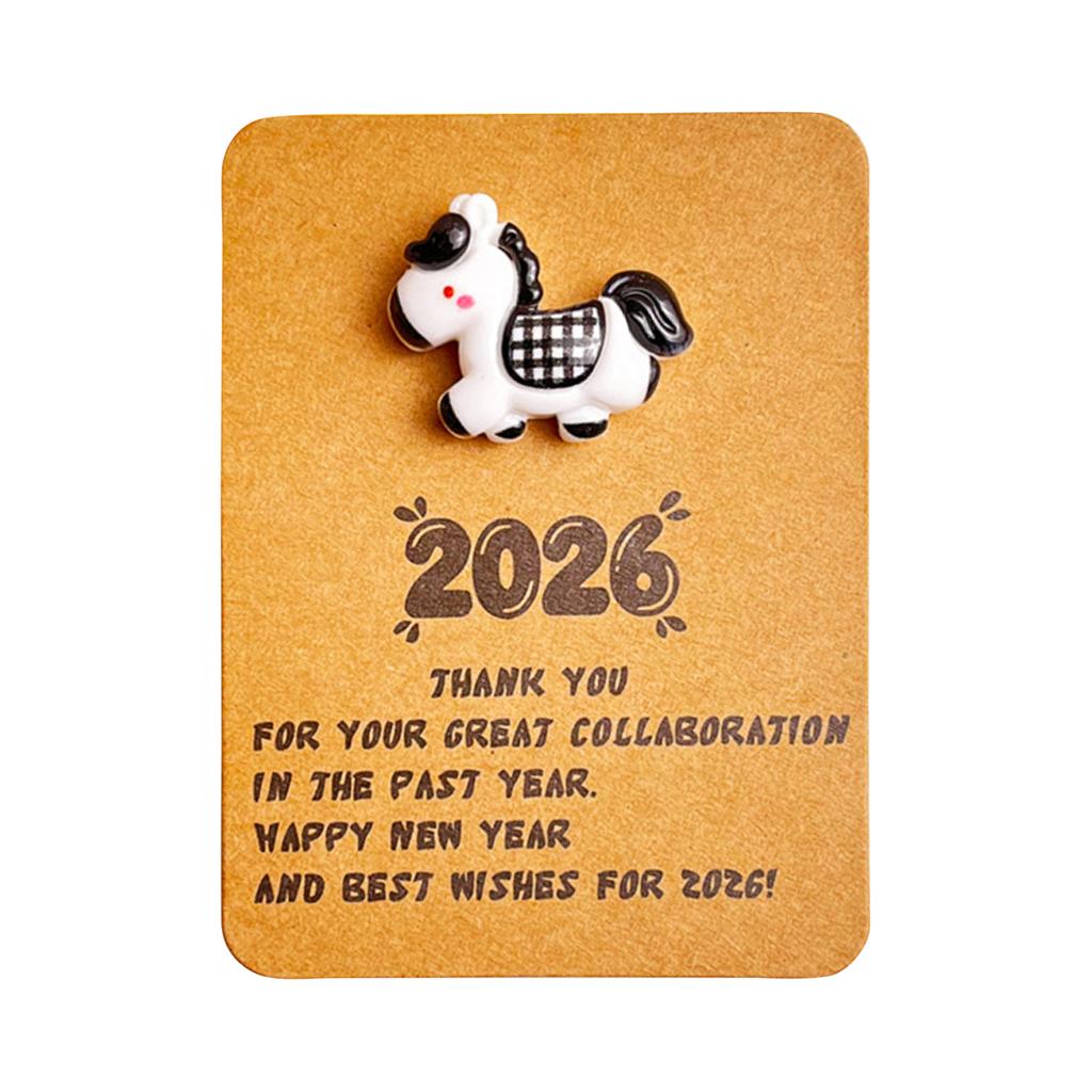 THANK YOU Year Of  Horse Resin Pocket Hug Card - New Year Holiday Employee Appreciation And Encouragement Greeting Card/Gift Card