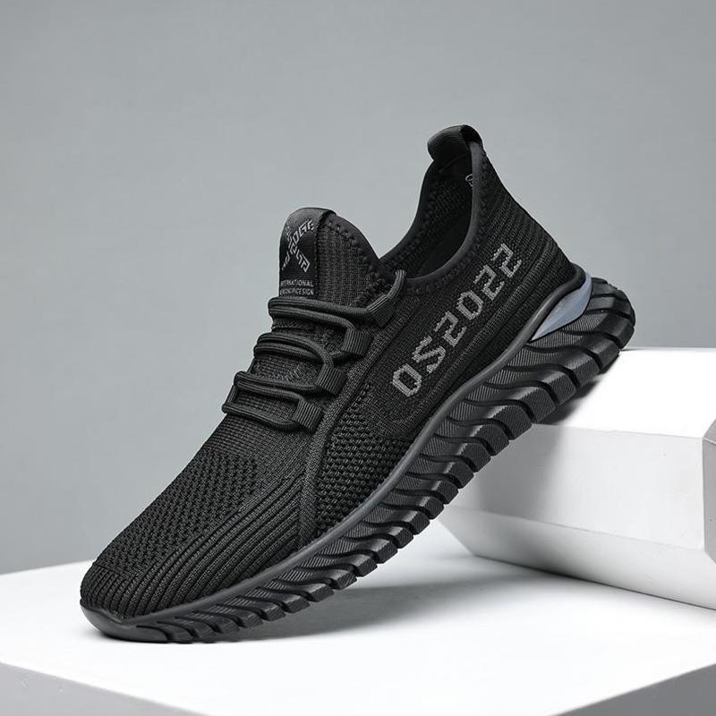 Flying woven sports shoes men's mesh breathable and lightweight casual shoes, new running shoes in summer