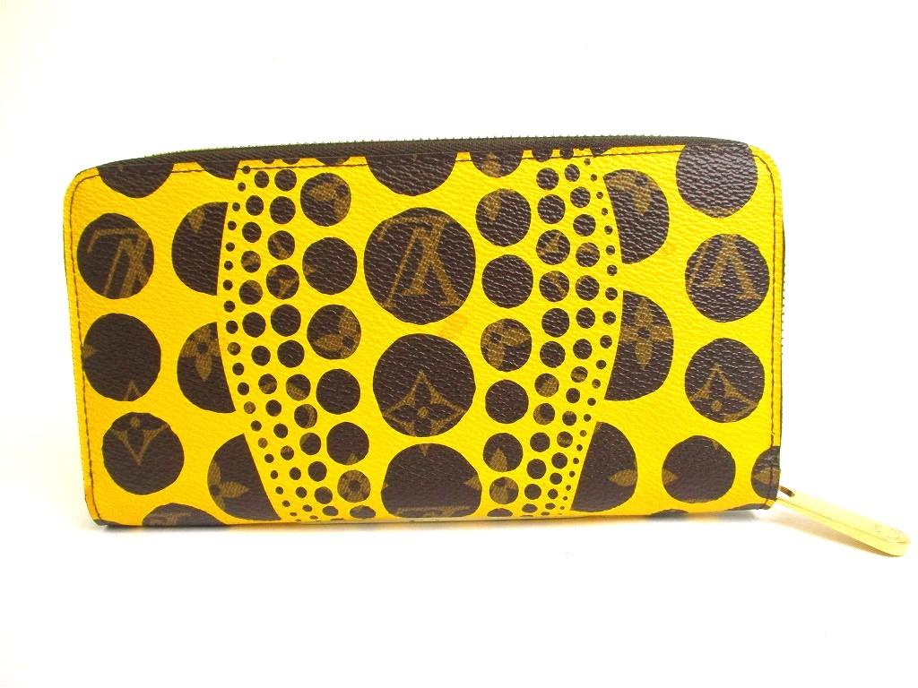 Authentisches LOUIS VUITTON Monogramm Gelbes Leder Kusama Yayoi Punkte Zippy Geldbörse #b048 Geöffnete Schachtel
