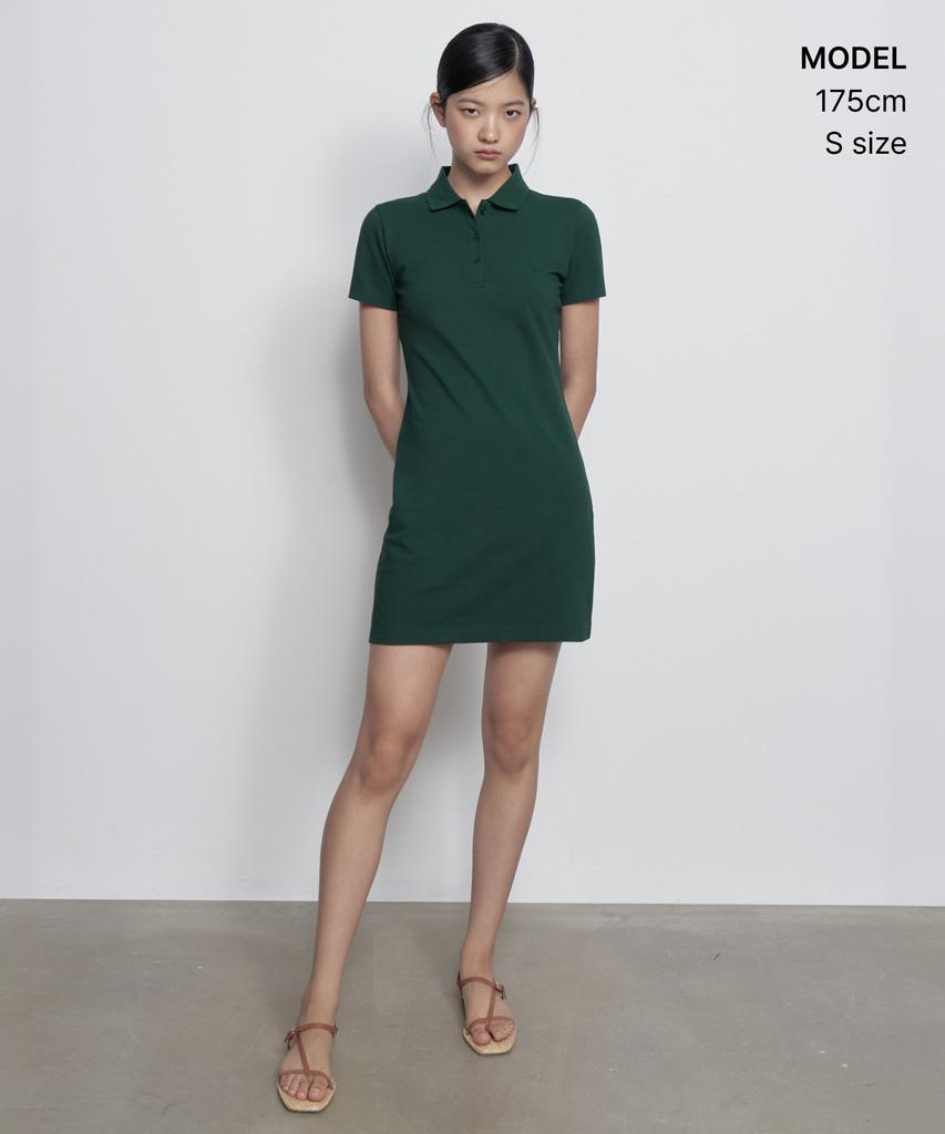 Musinsa Standard Woman [Cooltandard] Women'S Pique Polo Dress [Green]