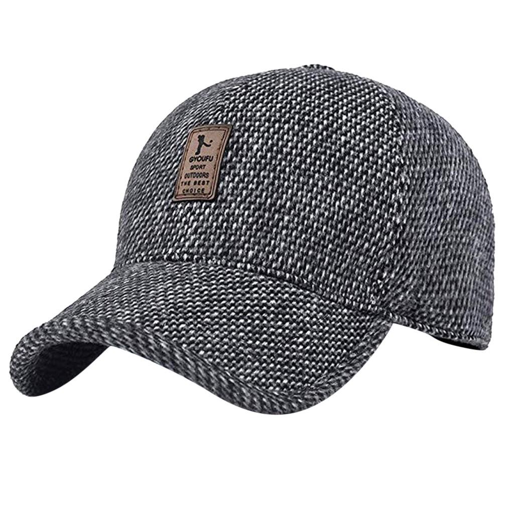 Men Winter Earflap Baseball Cap Cotton Suitable for Winter Outdoor Running