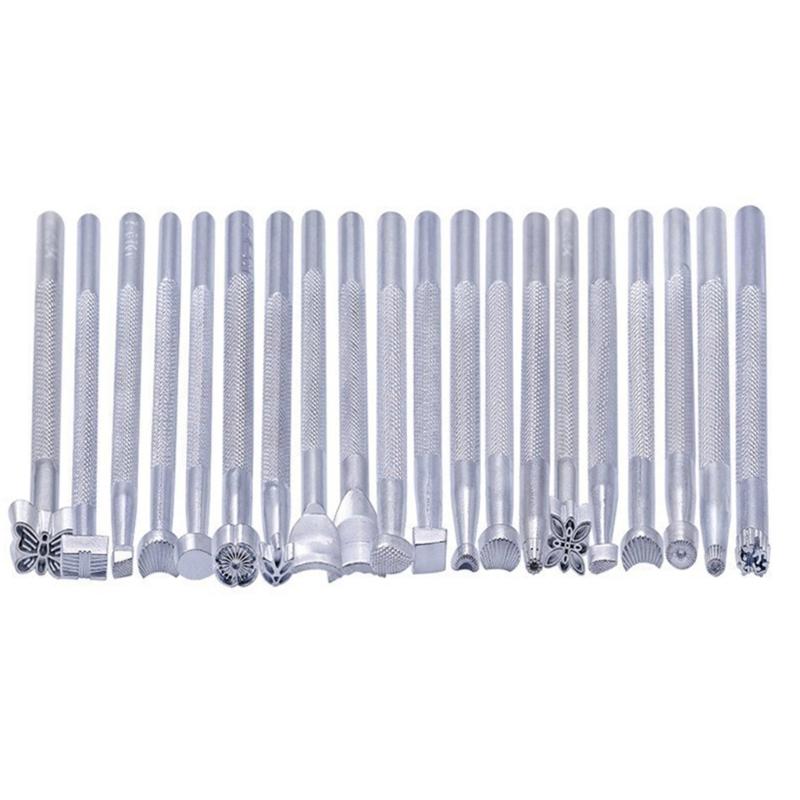 Leather Stamping Tool Leathercraft Carving Kits Leather Craft Hammer Leather Carving Embossing Tools for DIY Craft