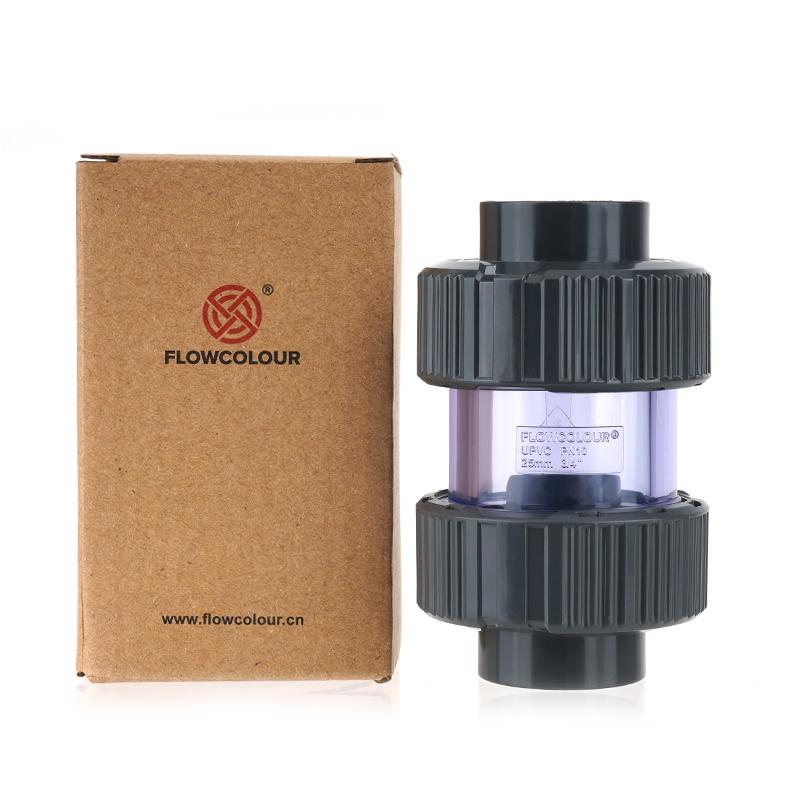 Flowcolour UPVC 25mm-32mm Gray Swing Check Valve Non-Return Flap Valve One Way Valve Fish Tank Connector Pipe Fittings