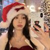 Santa Claus Christmas Hat Bowknot Red Plush Hat Leisure Santa Claus Hat  Christmas Gift