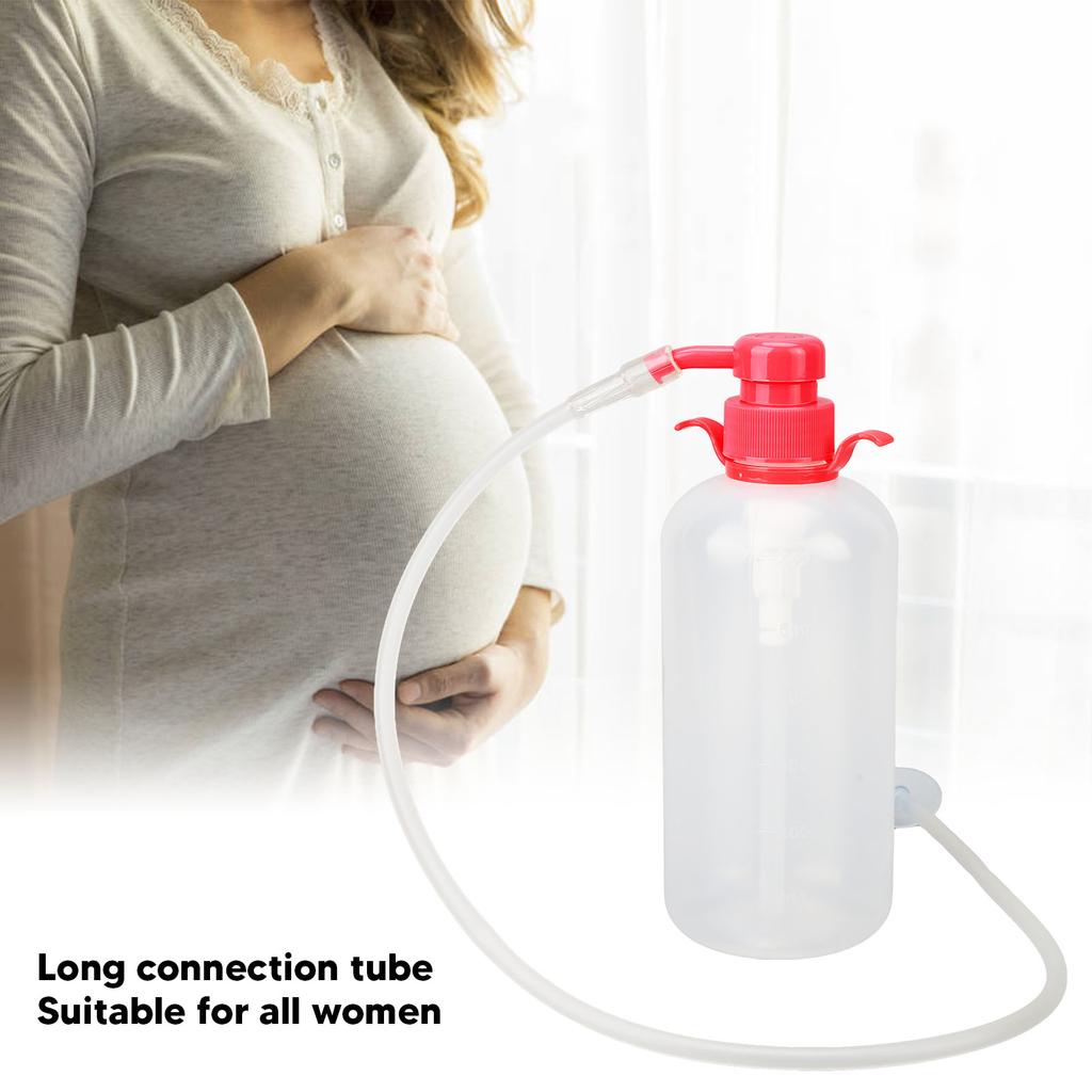 Vaginal Douche Multipurpose 9 Holes Removable Silicone Women Vaginal Cleaner with 3 Nozzles 600ML