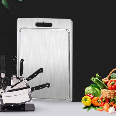 RVS Snijplank voor Keuken Premium Dubbelzijdige Hakplank voor Vlees Fruit Groente Thuis Kamperen Gadgets