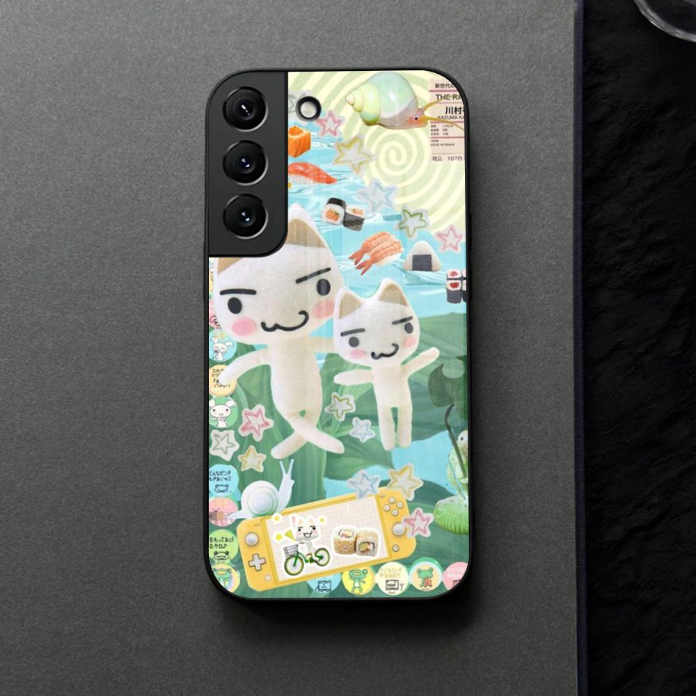 INS Cute Toro Inoue Cat Phone Case Glass For Samsung Galaxy S21 S26 S25 S22 S20 S24 S23 Ultra Fe Plus A16 A34 A54 A24 Coque