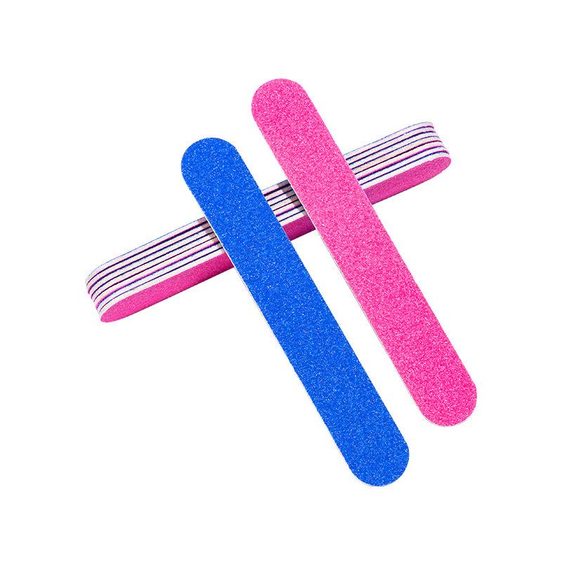 Dual-Color Disposable Nail File Strips - Red & Blue Buffing and Sandpaper Double-Sided Manicure Files.