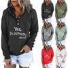 Women's Pullover Hoodies Tops Printed Casual Button Down Long Sleeve Pocket Sweatshirts