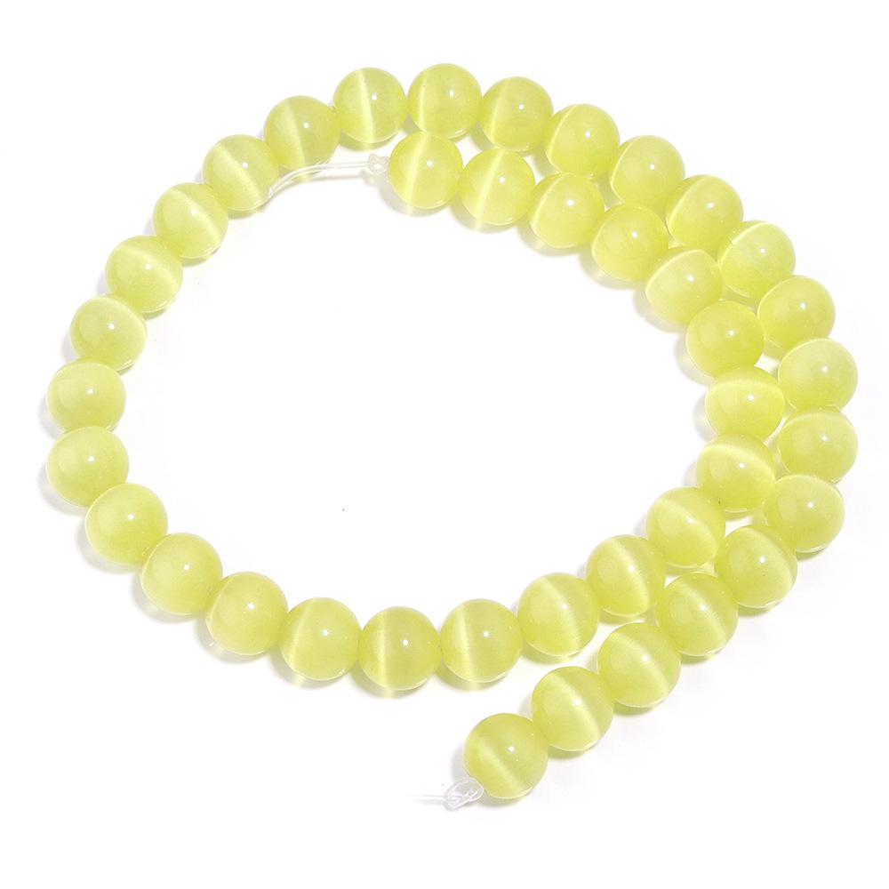 Perline rotonde in pietra sciolta di opale giallo chiaro per la creazione di gioielli fai da te, ciondoli fatti a mano, filo da 15''