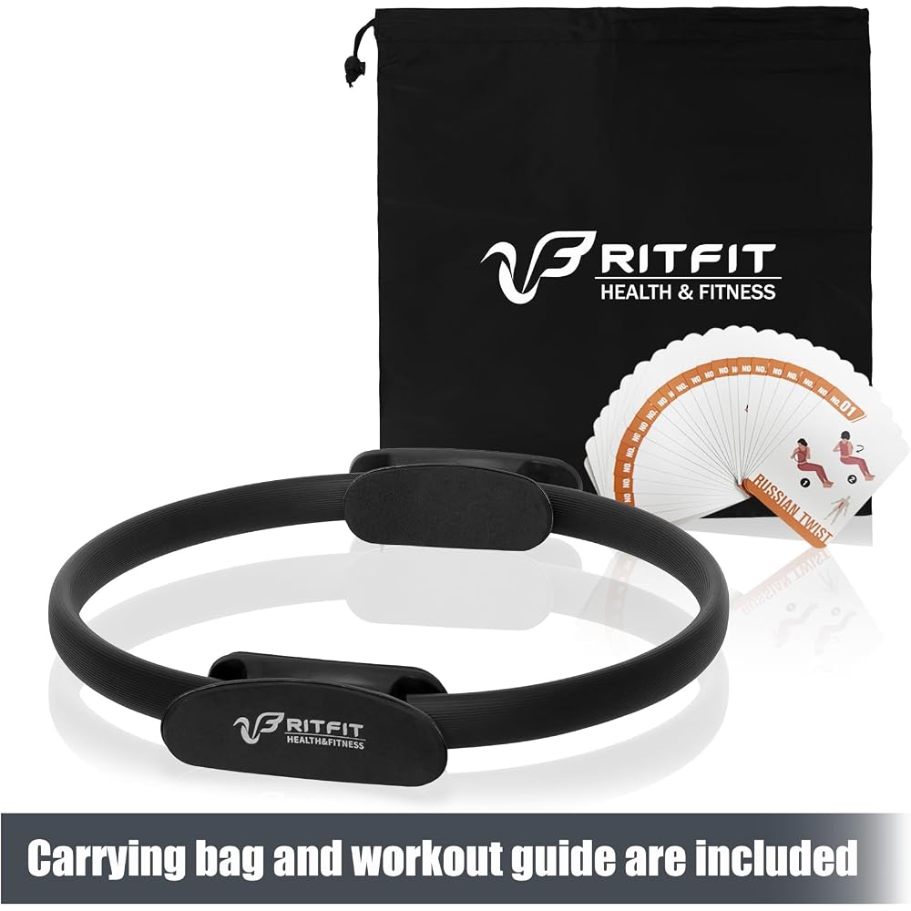 RITFIT Pilates Ring Aerobic Exercise Toning Weight Loss Strength Training Unisex Black